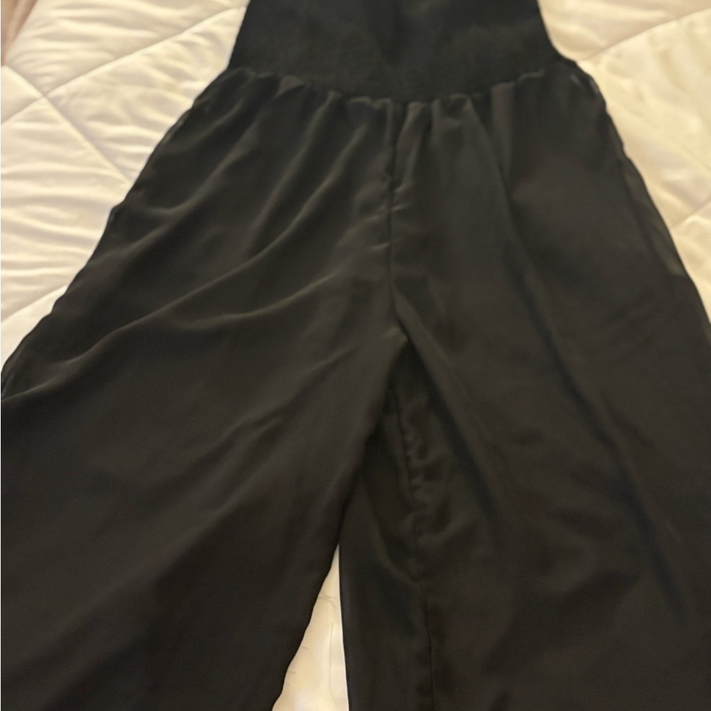 SHEIN Black Swim Coverup with Flowing Design